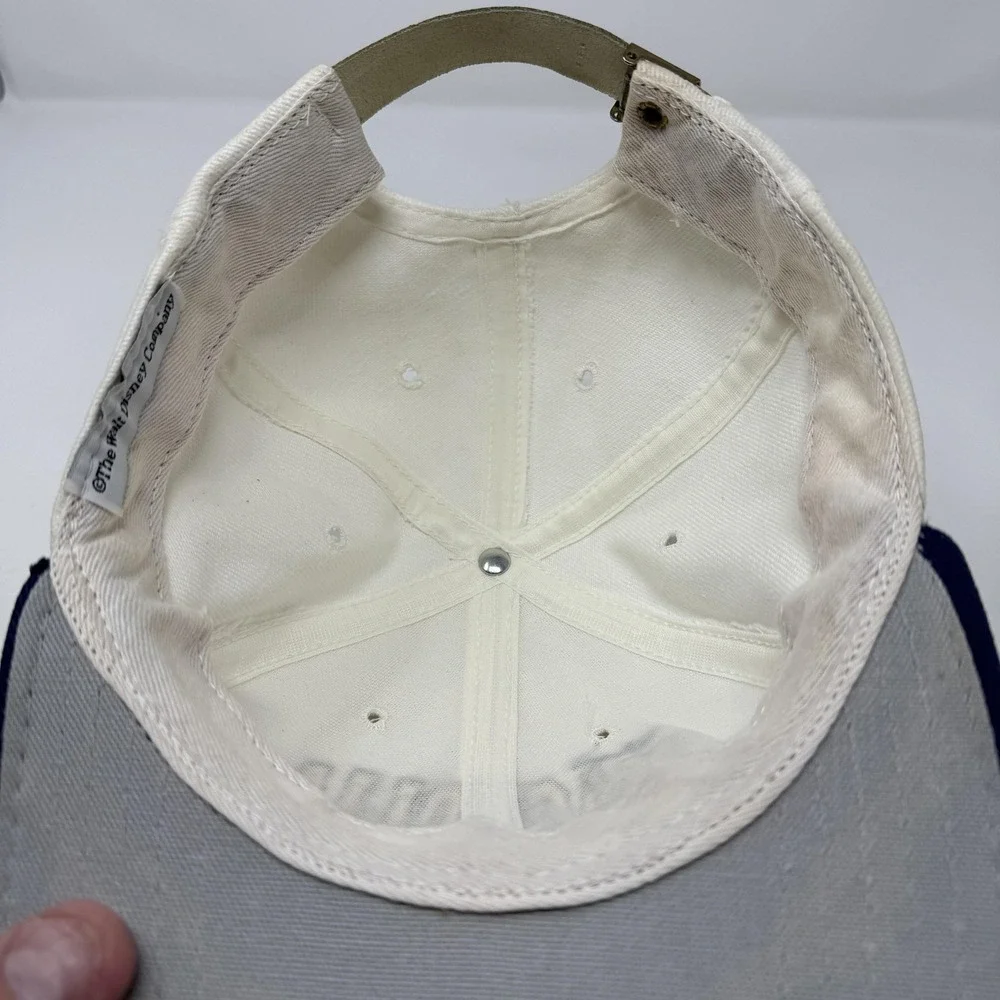 Vintage Disney Magnolia Hat Cap Strap Back White Navy Embroidered Mens 90s